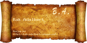 Bak Adalbert névjegykártya